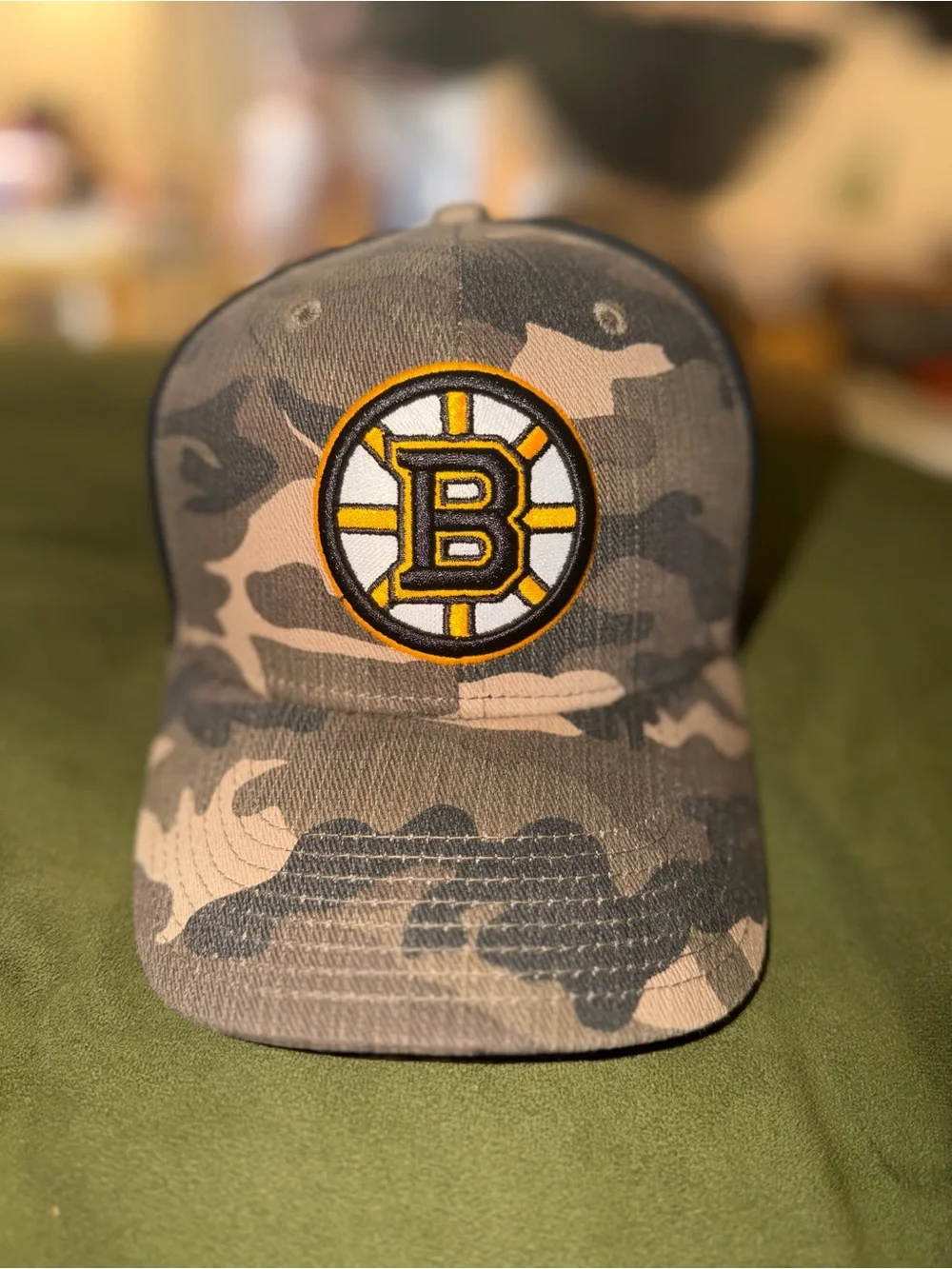 adidas camo Boston Bruins NHL Baseball snap back Cap Interior Detail